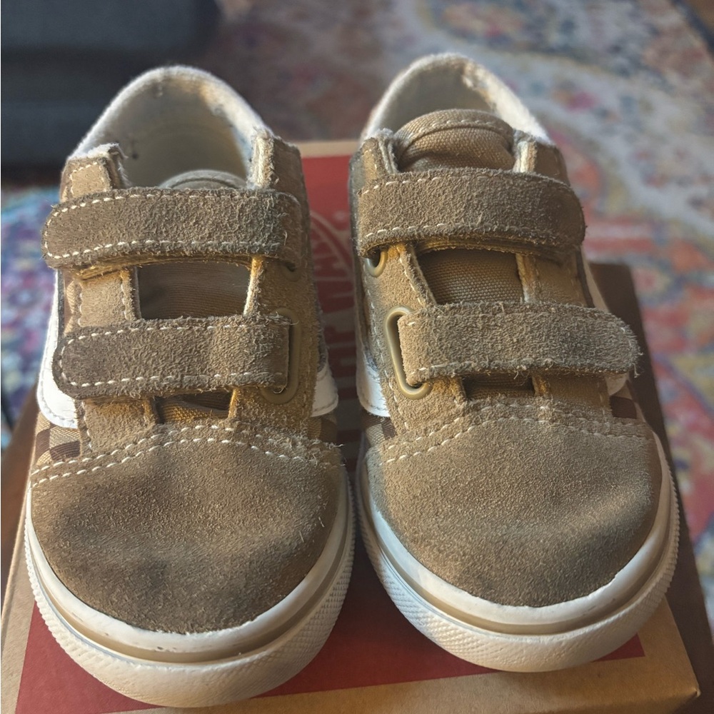 Vans Brown Kids Sneakers with Velcro